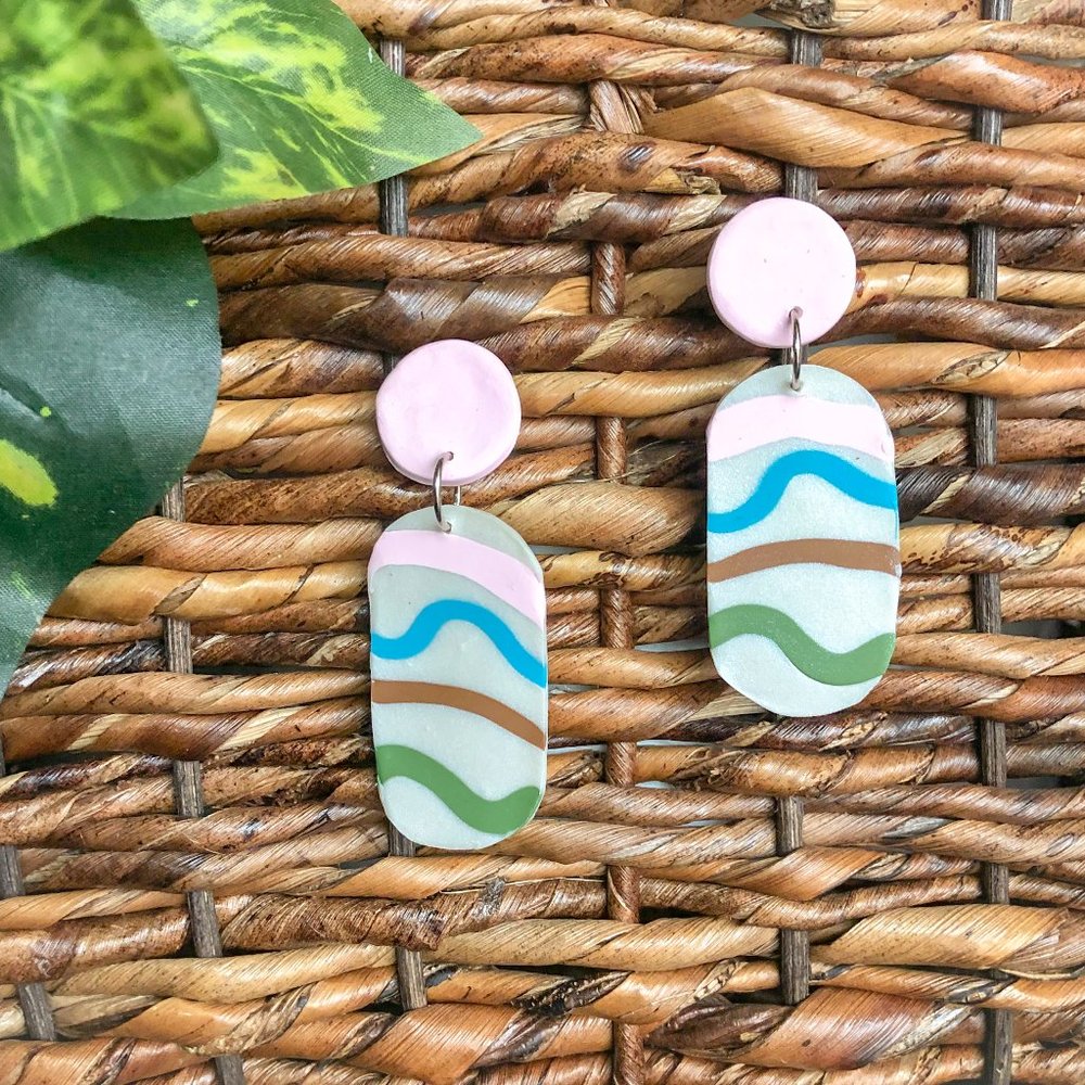 Squiggle Handmade Polymer Earrings